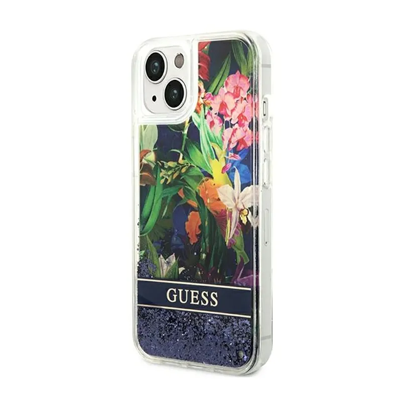 guess-liquid-glitter-flower-etui-iphone-14-plus-niebieski