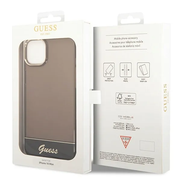 guess-translucent-etui-iphone-14-plus-czarny-zalaczone-wyposazenie-szklo-hartowane