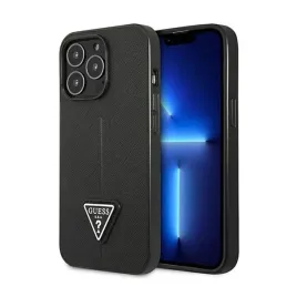 guess-saffiano-triangle-logo-case-etui-iphone-14-pro-czarny