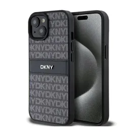 dkny-leather-mono-stripe-and-metal-logo-etui-iphone-15-14-13-czarny