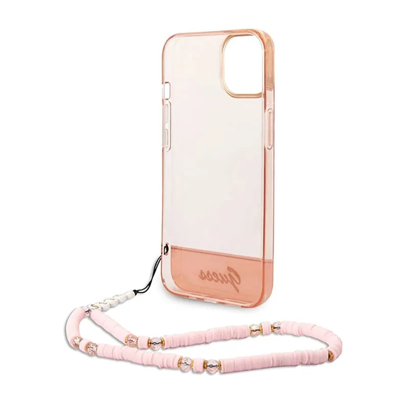 guess-translucent-pearl-strap-etui-iphone-14-plus-rozowy