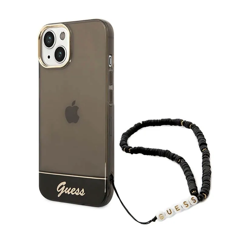 guess-translucent-pearl-strap-etui-iphone-14-czarny