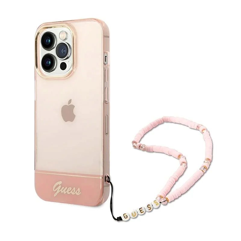 guess-translucent-pearl-strap-etui-iphone-14-pro-max-rozowy