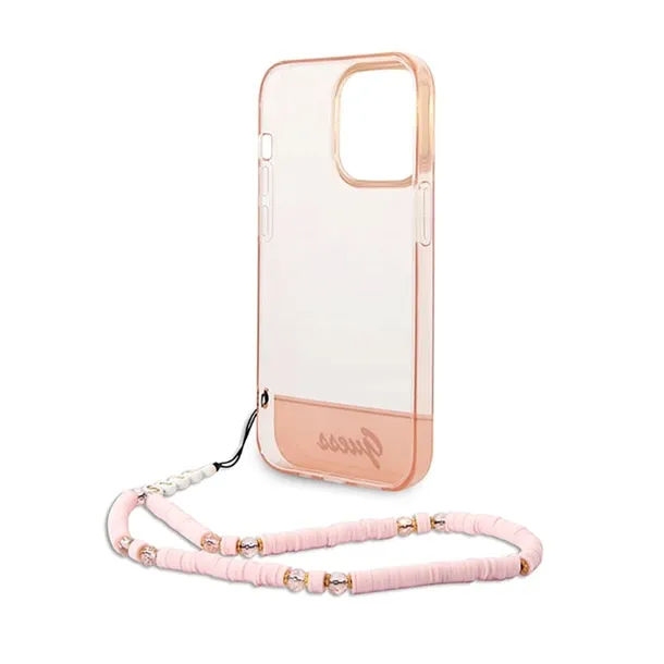 guess-translucent-pearl-strap-etui-iphone-14-pro-max-rozowy-rozszerzenie-podstawka