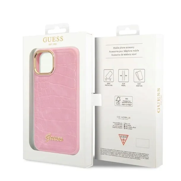 guess-croco-collection-etui-iphone-14-plus-rozowy-funkcje-ladowanie-indukcyjne-pochlanianie-wstrzasow