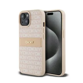 dkny-leather-mono-stripe-and-metal-logo-etui-iphone-15-14-13-rozowy