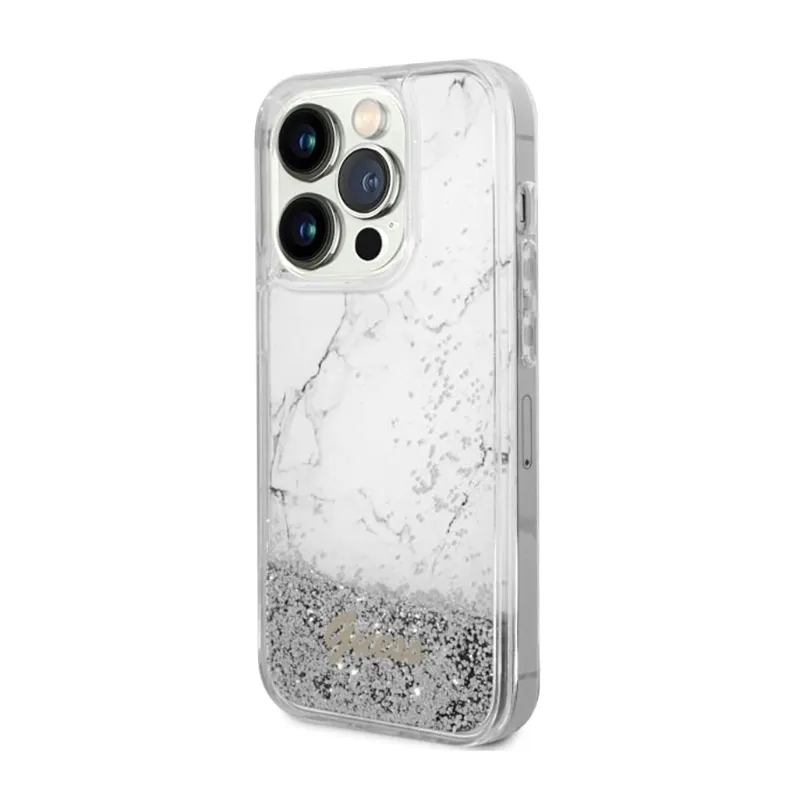 guess-liquid-glitter-marble-etui-iphone-14-pro-bialy