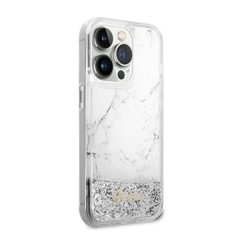 guess-liquid-glitter-marble-etui-iphone-14-pro-bialy