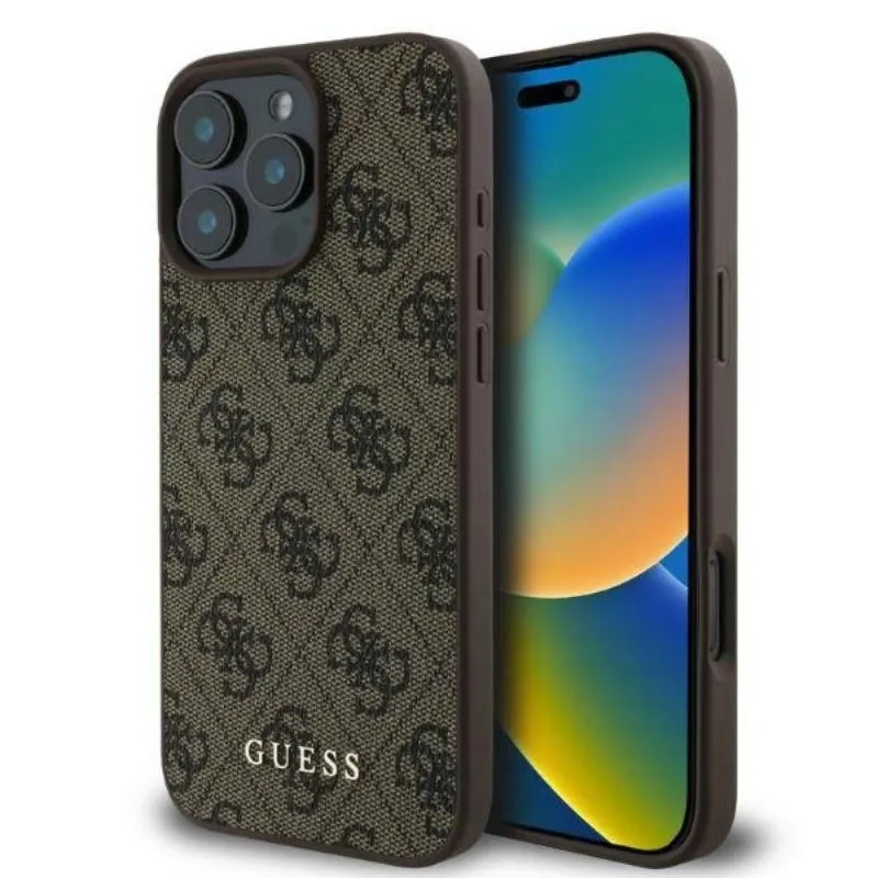 guess-4g-classic-etui-iphone-16-pro-brazowy