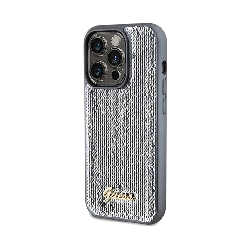 guess-sequin-script-metal-etui-iphone-14-pro-max-srebrny