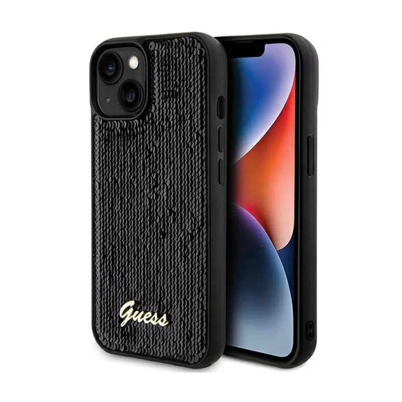guess-sequin-script-metal-etui-iphone-14-czarny