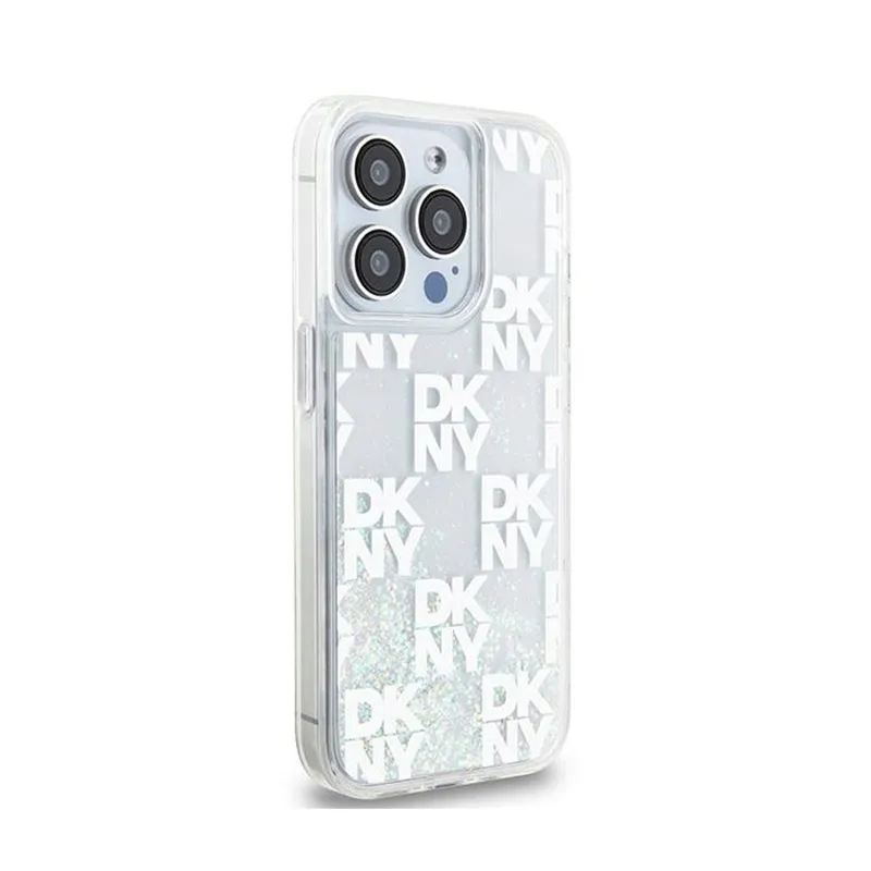 dkny-liquid-glitter-multilogo-etui-iphone-15-pro-bialy-przeznaczenie-apple