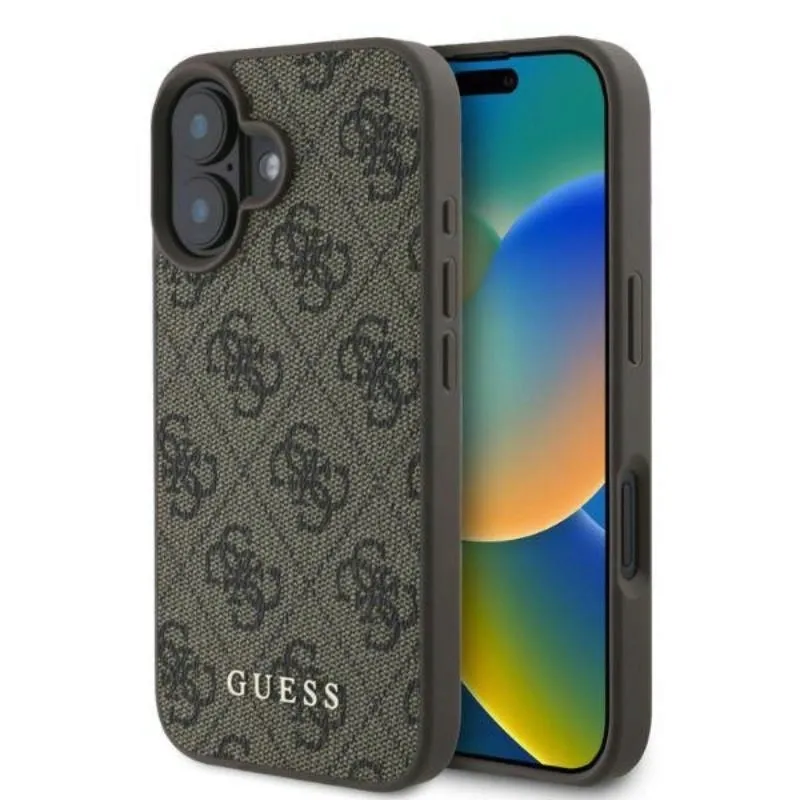 guess-4g-classic-etui-iphone-16-brazowy