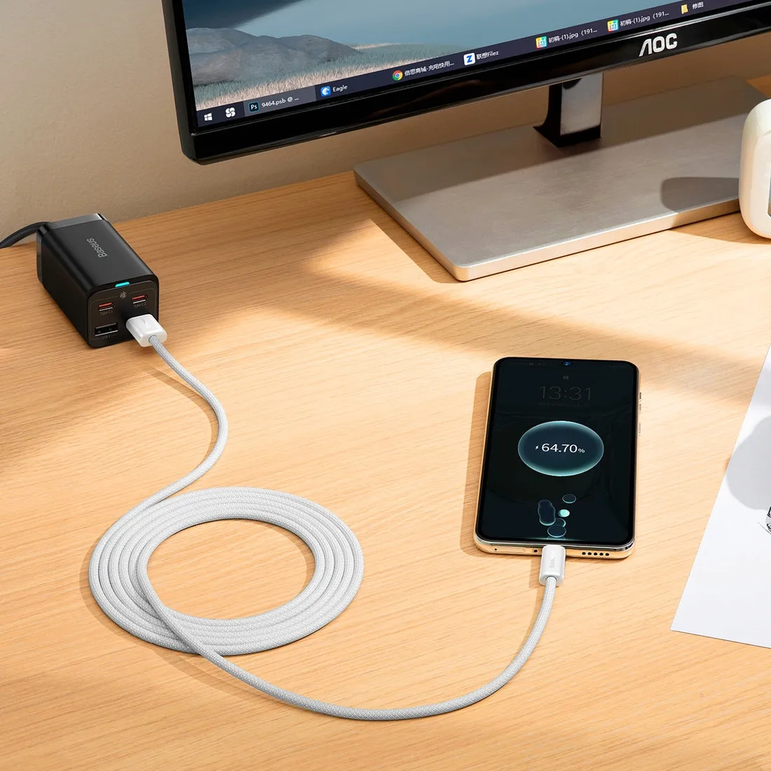 kabel-przewod-dynamic-series-usb-usb-c-100w-2m-bialy