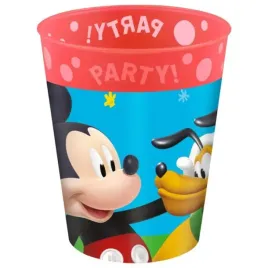 kubeczek-plastikowy-wielorazowy-myszka-mickey-i-pluto-czerwony-procos