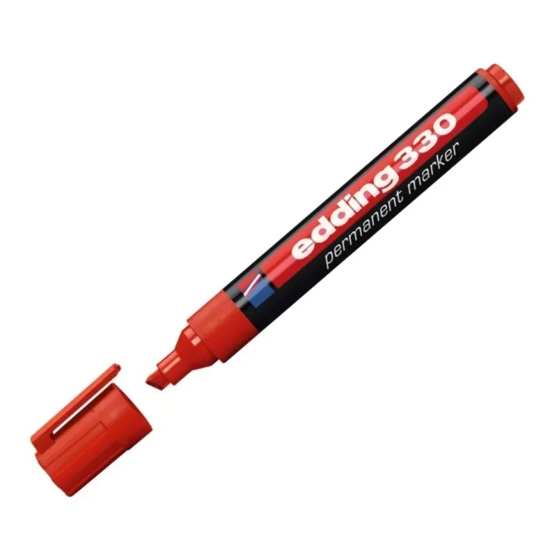 marker-permanentny-edding-330-czerwony-scieta-koncowka