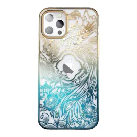 luksusowe-etui-iphone-14-z-krysztalami-phoenix-series-zloto-niebieskie
