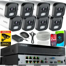 force-zestaw-monitoringu-8x-kamera-ip-2mpx-full-hd-rejestrator-poe