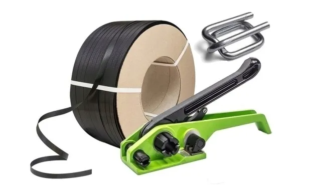 16mm CZARNA TAŚMA PP BANDOWNICA DO SPINANIA PALET ZESTAW