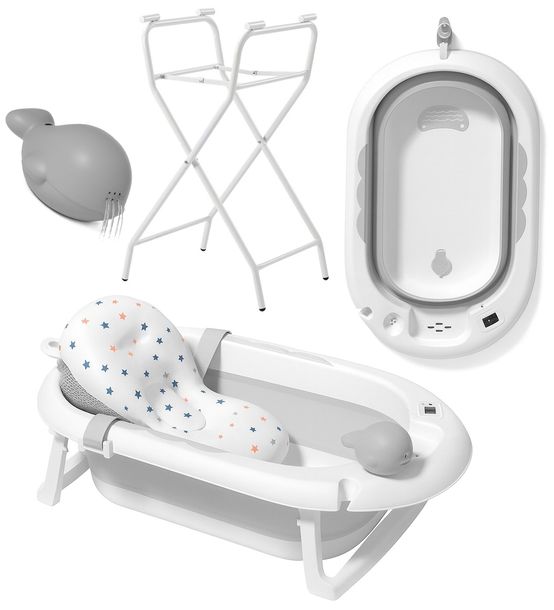 Wanienka dla dziecka składana VAIANA termometr PREMIUM wanna ze stojakiem