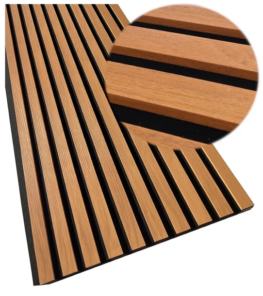 Lamel 3D lamele ścienne panele akustyczne 46x255cm na filcu Dąb Słoneczny