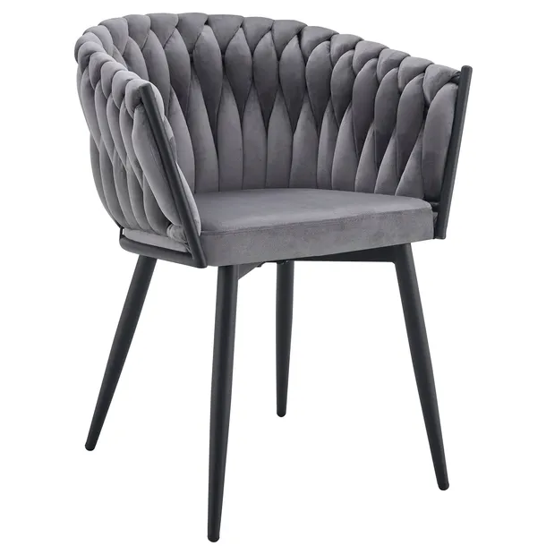 NOWOCZESNE STYLOWE KRZESŁO JADALNIA SALON WELUR GLAMOUR KT220 SZARE