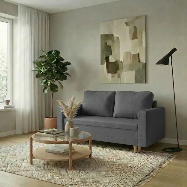 Sofa kanapa 2 os z funkcją spania KEN jasno szara