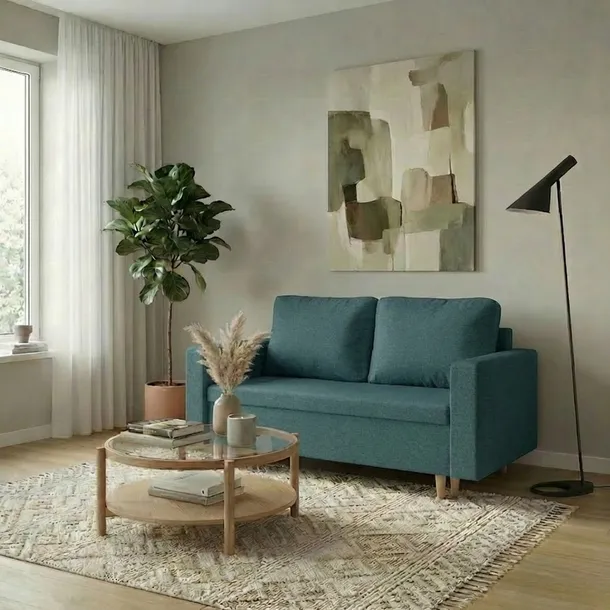 Sofa kanapa 2 os z funkcją spania KEN turkusowa