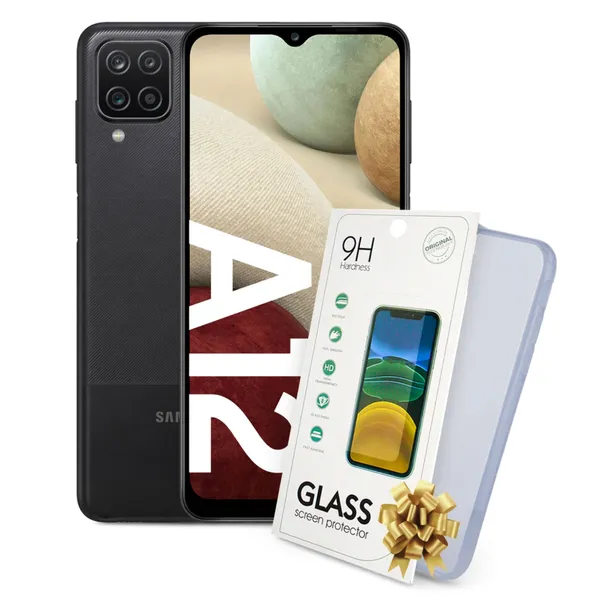 Zestaw Samsung Galaxy A12 4/64GB LTE 60Hz A125F/DS Czarny ETUI + SZKŁO