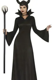 stroj-damski-zla-wrozka-mroczna-dama-diabolina-suknia-opaska-halloween-m