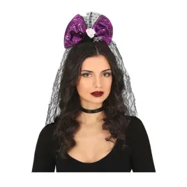 opaska-halloween-kokarda-welon-kwiaty-pajak-fioletowa-czarna-wiedzma