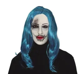 maska-lateksowa-lalka-z-peruka-niebieskie-wlosy-akcesoria-halloween