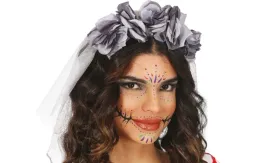 opaska-z-welonem-i-szarymi-kwiatami-kwiatki-welon-akcesoria-halloween