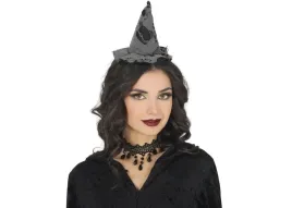 opaska-czarna-wiedzmy-z-kapelusikiem-szara-pajeczyna-halloween