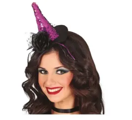 opaska-halloween-mini-kapelusz-czarownicy-fioletowe-cekiny-czarownica