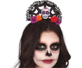 opaska-na-glowe-los-muertos-czaszka-i-kwiaty-dodatek-halloweenowa-halloween