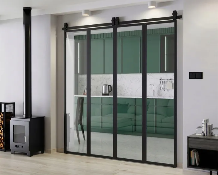 Drzwi Przesuwne Harmonijkowe Podwójne Aluminium Loft Float 2x97 cm