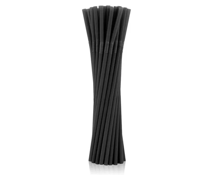 SŁOMKI ŁAMANE WIELOKROTNEGO UŻYTKU CZARNE 5 X 210MM 100 SZT CZARNY SŁOMKA