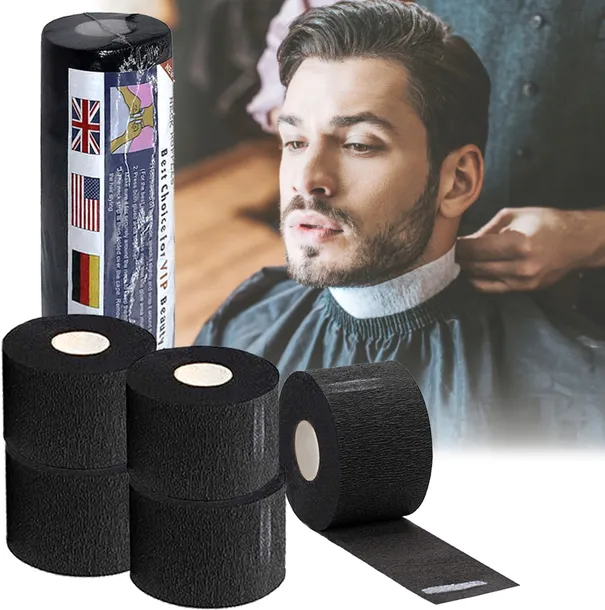 Kołnierzyki kryzy fryzjerskie barberskie ochronne 5 rolek 5x100 szt czarne