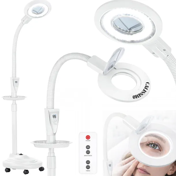 Lampa LED Kosmetyczna 24W lupa Powiększająca Do Rzęs Stojąca Biała