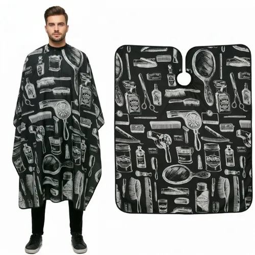 Peleryna fryzjerska barberska do salonu duża strzyżenia 140x155 klamra