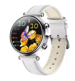 smartwatch-damski-sayberg-t86-srebrny-na-bialym-pasku-skorzanym