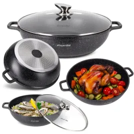 garnek-tradycyjny-kamille-55-l-czarny-marmurowy-z-pokrywka-32-cm