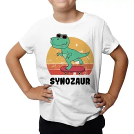synozaur-koszulka-dziecieca-biala-prezent-dla-syna-dzien-dziecka-urodziny