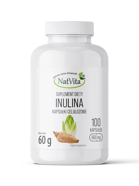 Inulina Trawienie Jelita Prebiotyk kapsułki celulozowe 600mg NatVita