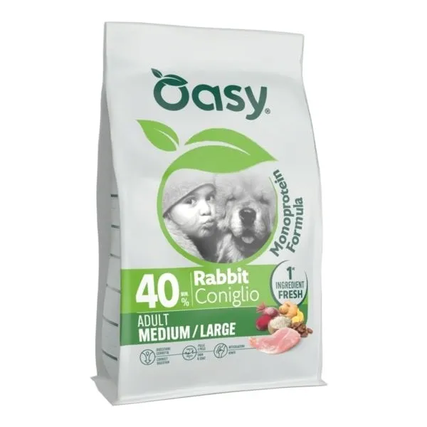 Oasy Adult M/L Królik Rabbit 10kg