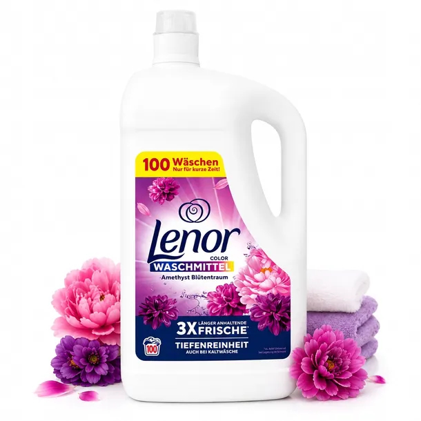 ŻEL Do Prania KOLORÓW Koncentrat Świeży Zapach 100 Prań 5L Lenor Amethyst