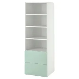 ikea-smastad-platsa-regal-60x57x181-cm-bialy-jasnozielony-z-2-szufladami