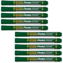 marker-permanentny-pentel-n850-okragly-zielony-zestaw-10-szt