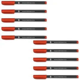 cienkopis-do-plyt-foliopis-s-04mm-czerwony-zestaw-10-szt